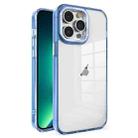 For iPhone 13 Pro Max Crystal TPU + PC Electroplated Lens Frame Phone Case(Blue) - 1