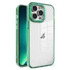 For iPhone 13 Pro Max Crystal TPU + PC Electroplated Lens Frame Phone Case(Green) - 1