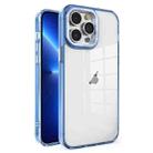 For iPhone 13 Pro Crystal TPU + PC Electroplated Lens Frame Phone Case(Blue) - 1