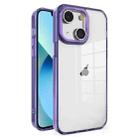 For iPhone 13 Crystal TPU + PC Electroplated Lens Frame Phone Case(Purple) - 1