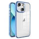 For iPhone 13 Crystal TPU + PC Electroplated Lens Frame Phone Case(Blue) - 1