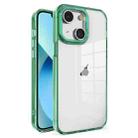 For iPhone 13 Crystal TPU + PC Electroplated Lens Frame Phone Case(Green) - 1