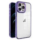 For iPhone 12 Pro Max Crystal TPU + PC Electroplated Lens Frame Phone Case(Purple) - 1