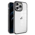 For iPhone 12 Pro Max Crystal TPU + PC Electroplated Lens Frame Phone Case(Black) - 1