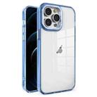 For iPhone 12 Pro Crystal TPU + PC Electroplated Lens Frame Phone Case(Blue) - 1