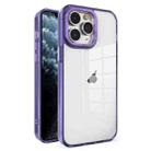 For iPhone 11 Pro Max Crystal TPU + PC Electroplated Lens Frame Phone Case(Purple) - 1