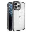 For iPhone 11 Pro Max Crystal TPU + PC Electroplated Lens Frame Phone Case(Black) - 1