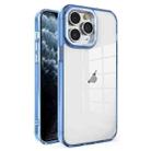 For iPhone 11 Pro Max Crystal TPU + PC Electroplated Lens Frame Phone Case(Blue) - 1