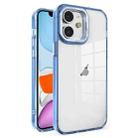 For iPhone 11 Crystal TPU + PC Electroplated Lens Frame Phone Case(Blue) - 1
