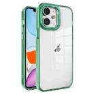 For iPhone 11 Crystal TPU + PC Electroplated Lens Frame Phone Case(Green) - 1