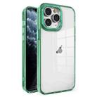 For iPhone 11 Pro Crystal TPU + PC Electroplated Lens Frame Phone Case(Green) - 1