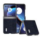 For Motorola Razr 40 Ultra ABEEL Retro Litchi Texture PU Phone Case(Blue) - 1