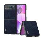 For Motorola Razr 40 ABEEL Retro Litchi Texture PU Phone Case(Blue) - 1