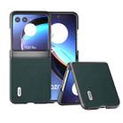 For Motorola Razr 40 Ultra ABEEL Genuine Leather Luolai Series Phone Case(Dark Green) - 1