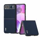 For Motorola Razr 40 Ultra ABEEL Genuine Leather Luolai Series Phone Case(Dark Blue) - 1