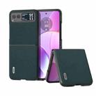 For Motorola Razr 40 ABEEL Genuine Leather Luolai Series Phone Case(Dark Green) - 1