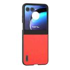 For Motorola Razr 50 ABEEL Genuine Leather Luolai Series Phone Case(Red) - 2