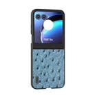 For Motorola Razr 50 ABEEL Genuine Leather Ostrich Texture Phone Case(Blue) - 2