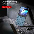 For Motorola Razr 50 ABEEL Genuine Leather Ostrich Texture Phone Case(Blue) - 3