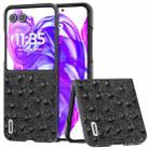 For Motorola Razr 50 Ultra ABEEL Genuine Leather Ostrich Texture Phone Case(Black) - 1