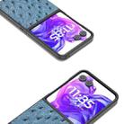 For Motorola Razr 50 Ultra ABEEL Genuine Leather Ostrich Texture Phone Case(Blue) - 2