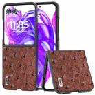 For Motorola Razr 50 Ultra ABEEL Genuine Leather Ostrich Texture Phone Case(Coffee) - 1