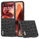 For Motorola Razr 60 Ultra ABEEL Genuine Leather Ostrich Texture Phone Case(Black) - 1