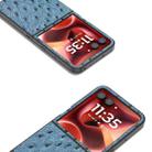 For Motorola Razr 60 Ultra ABEEL Genuine Leather Ostrich Texture Phone Case(Blue) - 3