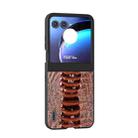 For Motorola Razr 50 ABEEL Genuine Leather Weilai Series Phone Case(Coffee) - 2