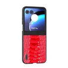 For Motorola Razr 50 ABEEL Genuine Leather Weilai Series Phone Case(Red) - 2