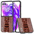 For Motorola Razr 50 Ultra ABEEL Genuine Leather Weilai Series Phone Case(Coffee) - 1