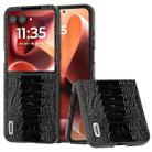 For Motorola Razr 60 Ultra ABEEL Genuine Leather Weilai Series Phone Case(Black) - 1