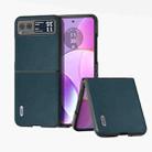 For Motorola Razr 40 ABEEL Genuine Leather Xiaoya Series Phone Case(Dark Green) - 1