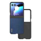 For Motorola Razr 50 ABEEL Genuine Leather Xiaoya Series Phone Case(Blue) - 1