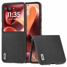 For Motorola Razr 60 Ultra ABEEL Genuine Leather Xiaoya Series Phone Case(Black) - 1