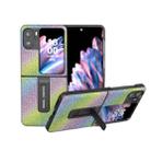 For OPPO Find N2 Flip Diamond Series Phone Case with Holder(Rainbow) - 1