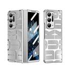 For OPPO Find N Integrated Electroplating Folding Phone Case with Hinge(Silver) - 1