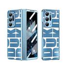 For OPPO Find N Integrated Electroplating Folding Phone Case with Hinge(Blue) - 1