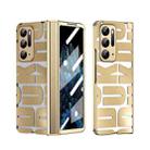For OPPO Find N Integrated Electroplating Folding Phone Case with Hinge(Tyrant Gold) - 1