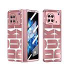 For vivo X Fold Integrated Electroplating Folding Phone Case with Hinge(Rose Gold) - 1