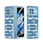 For vivo X Fold Integrated Electroplating Folding Phone Case with Hinge(Blue) - 1