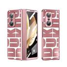 For Honor Magic V Integrated Electroplating Folding Phone Case with Hinge(Rose Gold) - 1