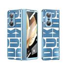 For Honor Magic V Integrated Electroplating Folding Phone Case with Hinge(Blue) - 1