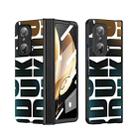 For Honor Magic V Integrated Electroplating Folding Phone Case with Hinge(Black) - 1