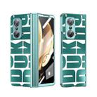 For Honor Magic V Integrated Electroplating Folding Phone Case with Hinge(Green) - 1