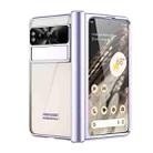 For Google Pixel Fold Integrated Electroplating Folding Phone Case with Hinge(Purple) - 1