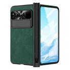 For Google Pixel Fold Integrated Napa Texture All-inclusive Phone Case with Pen Slot(Green) - 1