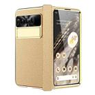 For Google Pixel Fold Litchi Pattern Electroplating Folding Phone Case with Hinge(Gold) - 1