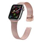 For Apple Watch Series 9&8&7 41mm / SE 3&SE 2&6&SE&5&4 40mm / 3&2&1 38mm Milanese Stainless Steel Watch Band(Rose Pink) - 1