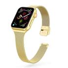 For Apple Watch Series 7 45mm / 6 & SE & 5 & 4 44mm / 3 & 2 & 1 42mm Milanese Stainless Steel Watch Band(Gold) - 1